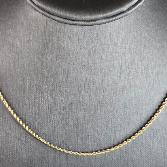 Womens Vintage Estate 14K Yellow Gold Rope Chain Necklace 6.3g E6968